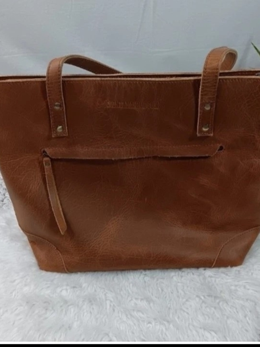 Montana Hudson Eva Leather Brown Tote Bag